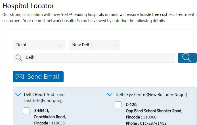 Care Health Insurance Hospital List