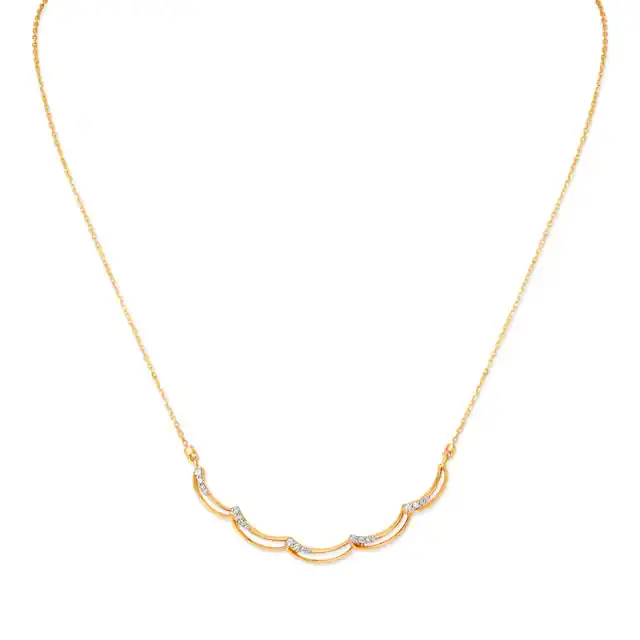 Yellow Gold Stylish Diamond Necklace